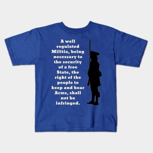 Second Amendment Militia Man (Back Print) Kids T-Shirt